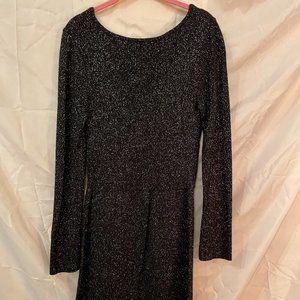 Silvery black sparkle sweater dress